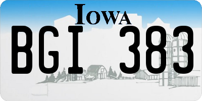 IA license plate BGI383