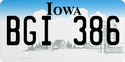 IA license plate BGI386
