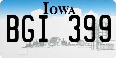 IA license plate BGI399
