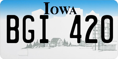 IA license plate BGI420