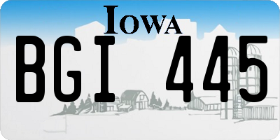 IA license plate BGI445
