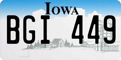 IA license plate BGI449