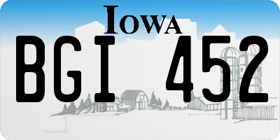 IA license plate BGI452