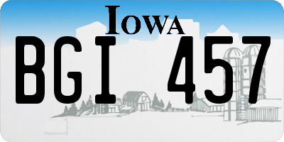 IA license plate BGI457