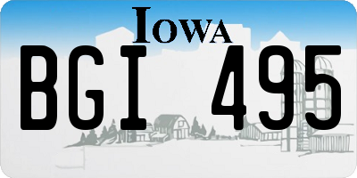 IA license plate BGI495