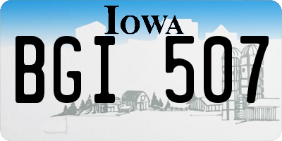 IA license plate BGI507