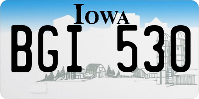 IA license plate BGI530