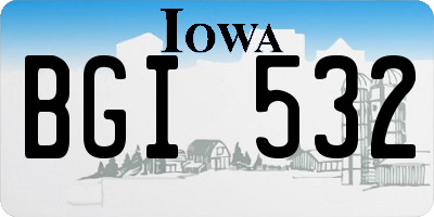 IA license plate BGI532