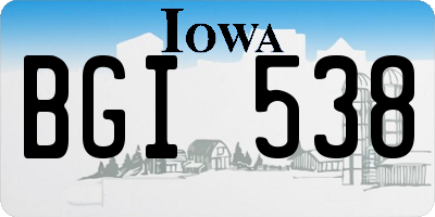 IA license plate BGI538