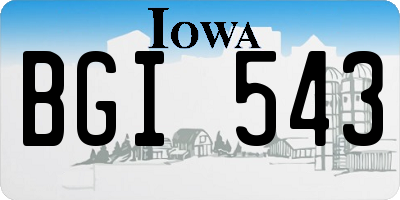 IA license plate BGI543