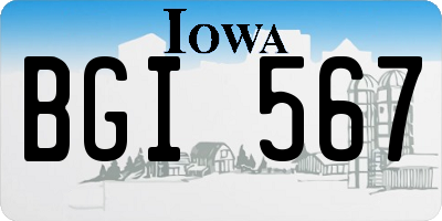 IA license plate BGI567