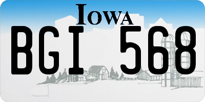 IA license plate BGI568