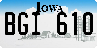 IA license plate BGI610