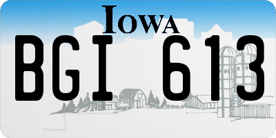 IA license plate BGI613