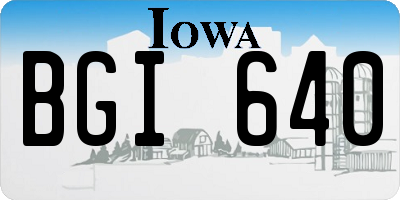 IA license plate BGI640