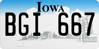 IA license plate BGI667