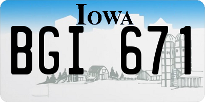 IA license plate BGI671