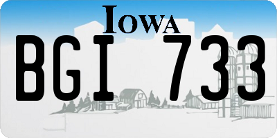 IA license plate BGI733