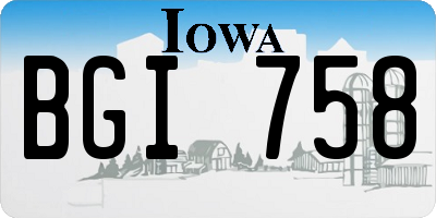 IA license plate BGI758