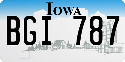 IA license plate BGI787