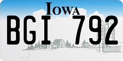 IA license plate BGI792