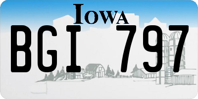 IA license plate BGI797