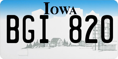 IA license plate BGI820