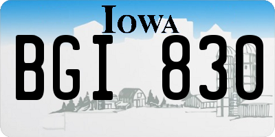 IA license plate BGI830