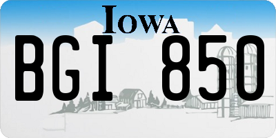 IA license plate BGI850