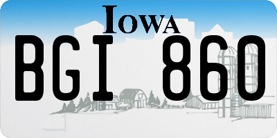 IA license plate BGI860
