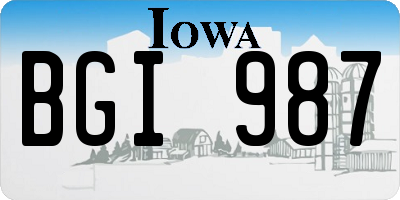 IA license plate BGI987