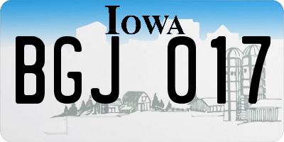 IA license plate BGJ017