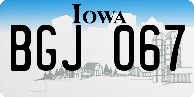 IA license plate BGJ067