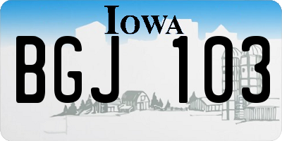 IA license plate BGJ103