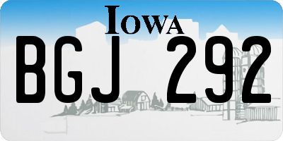 IA license plate BGJ292