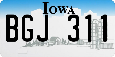 IA license plate BGJ311