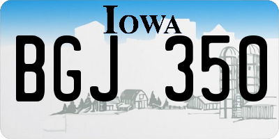IA license plate BGJ350