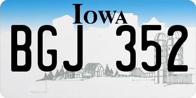 IA license plate BGJ352