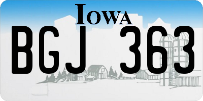 IA license plate BGJ363