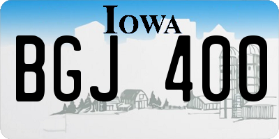 IA license plate BGJ400