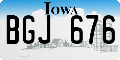 IA license plate BGJ676