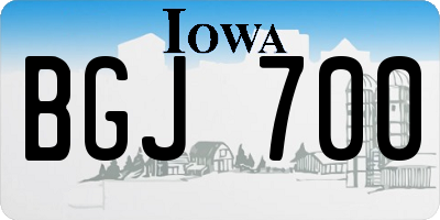IA license plate BGJ700