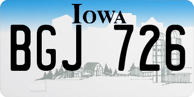 IA license plate BGJ726