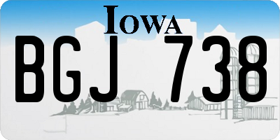 IA license plate BGJ738