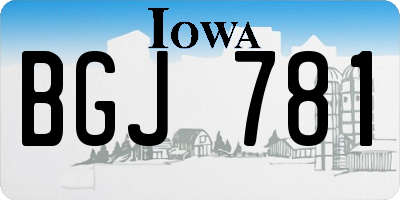 IA license plate BGJ781