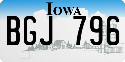 IA license plate BGJ796