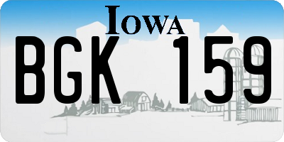 IA license plate BGK159