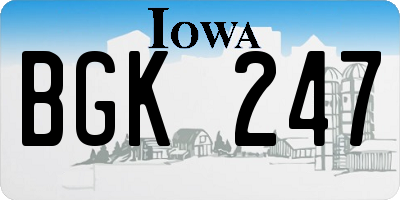 IA license plate BGK247