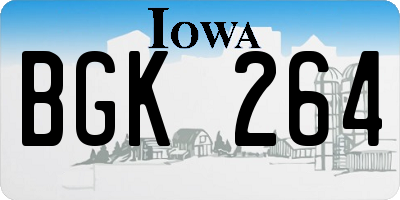 IA license plate BGK264