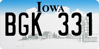 IA license plate BGK331